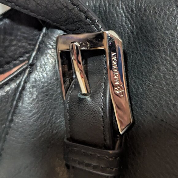 B. Makowsky Black Supple Leather Shoulder Tote Bag Purse - Picture 14 of 15